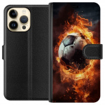 Portemonnee-hoesje voor Apple iPhone 14 Pro Max met Voetbal ontwerp