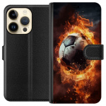 Portemonnee-hoesje voor Apple iPhone 15 Pro met Voetbal ontwerp