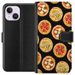 Portemonnee-hoesje voor Apple iPhone 15 Plus met Pizza ontwerp
