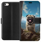 Portemonnee-hoesje voor Apple iPhone 5 met Blije Hond ontwerp