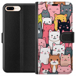 Portemonnee-hoesje voor Apple iPhone 7 Plus met Kattenpatroon ontwerp Portemonnee-hoesje voor Apple iPhone 7 Plus met Kattenpatroon ontwerp