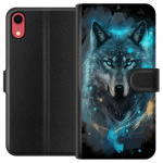 Portemonnee-hoesje voor Apple iPhone XR met Wolf ontwerp Portemonnee-hoesje voor Apple iPhone XR met Wolf ontwerp