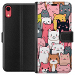 Portemonnee-hoesje voor Apple iPhone XR met Kattenpatroon ontwerp Portemonnee-hoesje voor Apple iPhone XR met Kattenpatroon ontwerp