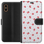 Portemonnee-hoesje voor Apple iPhone XS Max met Aardbeien ontwerp Portemonnee-hoesje voor Apple iPhone XS Max met Aardbeien ontwerp