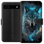 Portemonnee-hoesje voor Google Pixel 6a met Wolf ontwerp