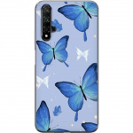 Mobiele hoes voor Huawei nova 5T met Blauwe vlinders ontwerp