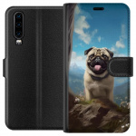 Portemonnee-hoesje voor Huawei P30 met Blije Hond ontwerp