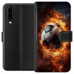 Portemonnee-hoesje voor Huawei P30 met Voetbal ontwerp
