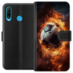 Portemonnee-hoesje voor Huawei P30 lite met Voetbal ontwerp
