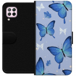 Portemonnee-hoesje voor Huawei P40 lite met Blauwe vlinders ontwerp