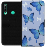 Portemonnee-hoesje voor Huawei P40 lite E met Blauwe vlinders ontwerp
