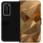 Portemonnee-hoesje voor Huawei P40 Pro met 3D Goud ontwerp
