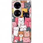 Mobiele hoes voor Huawei P50 Pro met Kattenpatroon ontwerp Mobiele hoes voor Huawei P50 Pro met Kattenpatroon ontwerp