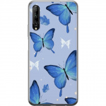 Mobiele hoes voor Huawei P smart Pro 2019 met Blauwe vlinders ontwerp