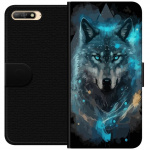 Portemonnee-hoesje voor Huawei Y6 (2018) met Wolf ontwerp