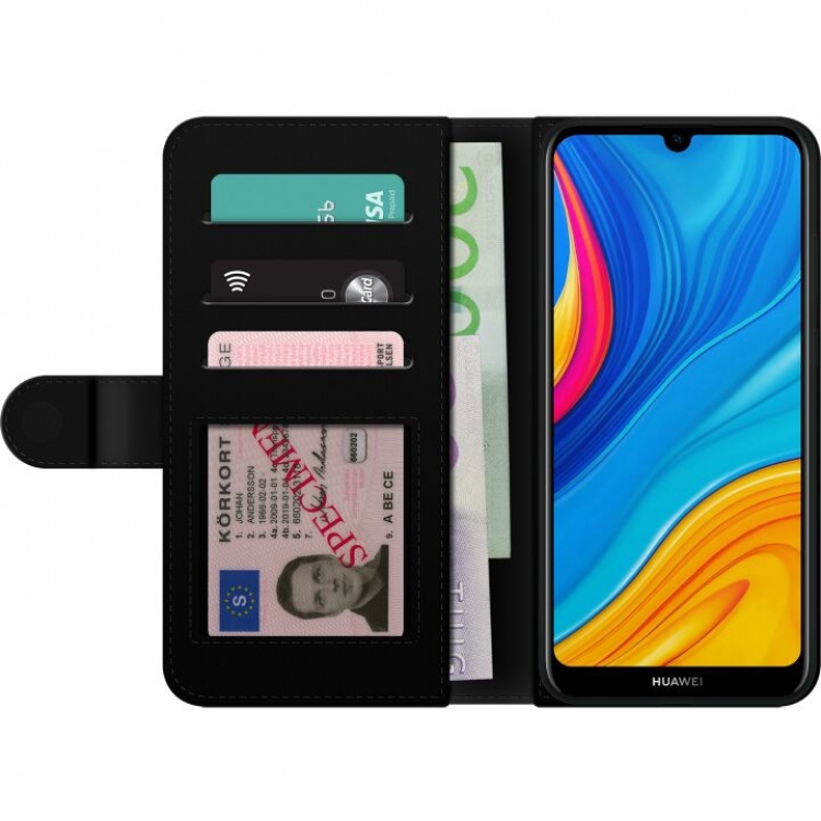 Portemonnee-hoesje voor Huawei Y6 (2019) met Glasachtig ontwerp