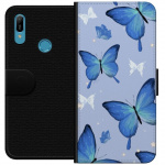 Portemonnee-hoesje voor Huawei Y6 (2019) met Blauwe vlinders ontwerp