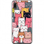 Mobiele hoes voor Huawei Y6 Pro (2019) met Kattenpatroon ontwerp