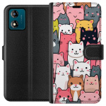 Portemonnee-hoesje voor Motorola Moto E13 met Kattenpatroon ontwerp