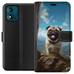 Portemonnee-hoesje voor Motorola Moto E13 met Blije Hond ontwerp