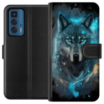 Portemonnee-hoesje voor Motorola Edge 20 Pro met Wolf ontwerp