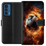 Portemonnee-hoesje voor Motorola Edge 20 Pro met Voetbal ontwerp