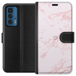 Portemonnee-hoesje voor Motorola Edge 20 Pro met Roze Hart ontwerp