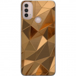 Mobiele hoes voor Motorola Moto E40 met 3D Goud ontwerp