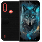 Portemonnee-hoesje voor Motorola Moto E7 Power met Wolf ontwerp