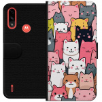 Portemonnee-hoesje voor Motorola Moto E7 Power met Kattenpatroon ontwerp Portemonnee-hoesje voor Motorola Moto E7 Power met Kattenpatroon ontwerp