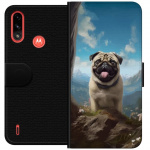 Portemonnee-hoesje voor Motorola Moto E7 Power met Blije Hond ontwerp