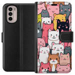 Portemonnee-hoesje voor Motorola Moto G31 met Kattenpatroon ontwerp