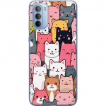 Mobiele hoes voor Motorola Moto G31 met Kattenpatroon ontwerp