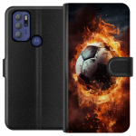 Portemonnee-hoesje voor Motorola Moto G60S met Voetbal ontwerp