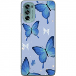 Mobiele hoes voor Motorola Moto G62 5G met Blauwe vlinders ontwerp