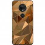 Mobiele hoes voor Motorola Moto G7 met 3D Goud ontwerp