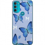 Mobiele hoes voor Motorola Moto G71 5G met Blauwe vlinders ontwerp