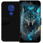 Portemonnee-hoesje voor Motorola Moto G9 Play met Wolf ontwerp
