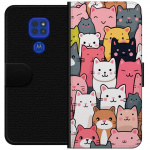 Portemonnee-hoesje voor Motorola Moto G9 Play met Kattenpatroon ontwerp