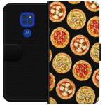 Portemonnee-hoesje voor Motorola Moto G9 Play met Pizza ontwerp