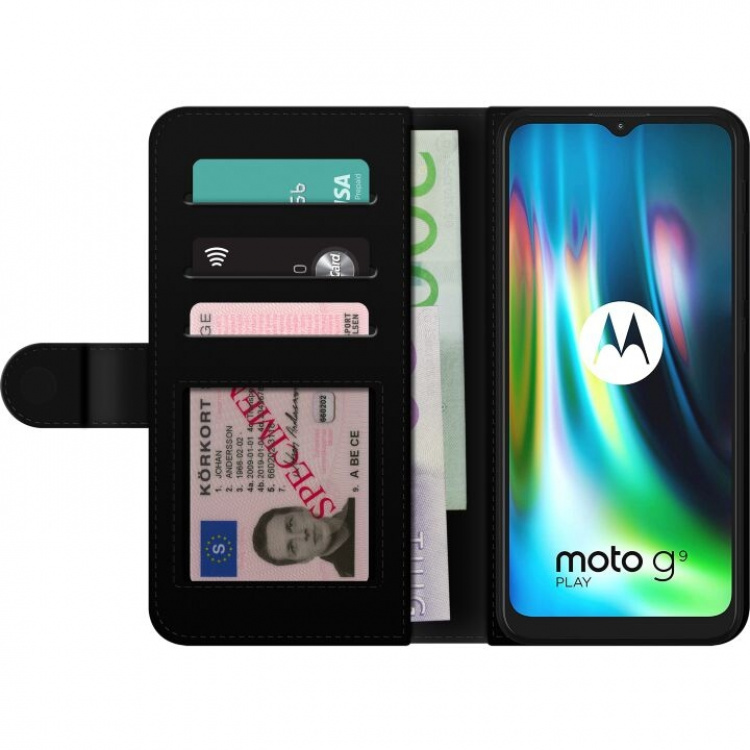 Portemonnee-hoesje voor Motorola Moto G9 Play met Nalle ontwerp