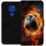 Portemonnee-hoesje voor Motorola Moto G9 Play met Voetbal ontwerp