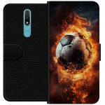 Portemonnee-hoesje voor Nokia 2.4 met Voetbal ontwerp