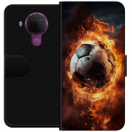 Portemonnee-hoesje voor Nokia 5.4 met Voetbal ontwerp