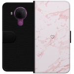 Portemonnee-hoesje voor Nokia 5.4 met Roze Hart ontwerp Portemonnee-hoesje voor Nokia 5.4 met Roze Hart ontwerp