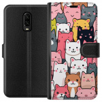 Portemonnee-hoesje voor OnePlus 6T met Kattenpatroon ontwerp