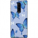 Mobiele hoes voor OnePlus 8 met Blauwe vlinders ontwerp