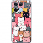 Mobiele hoes voor OnePlus Ace Racing met Kattenpatroon ontwerp