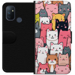 Portemonnee-hoesje voor OnePlus Nord N100 met Kattenpatroon ontwerp