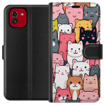 Portemonnee-hoesje voor Samsung Galaxy A03 met Kattenpatroon ontwerp